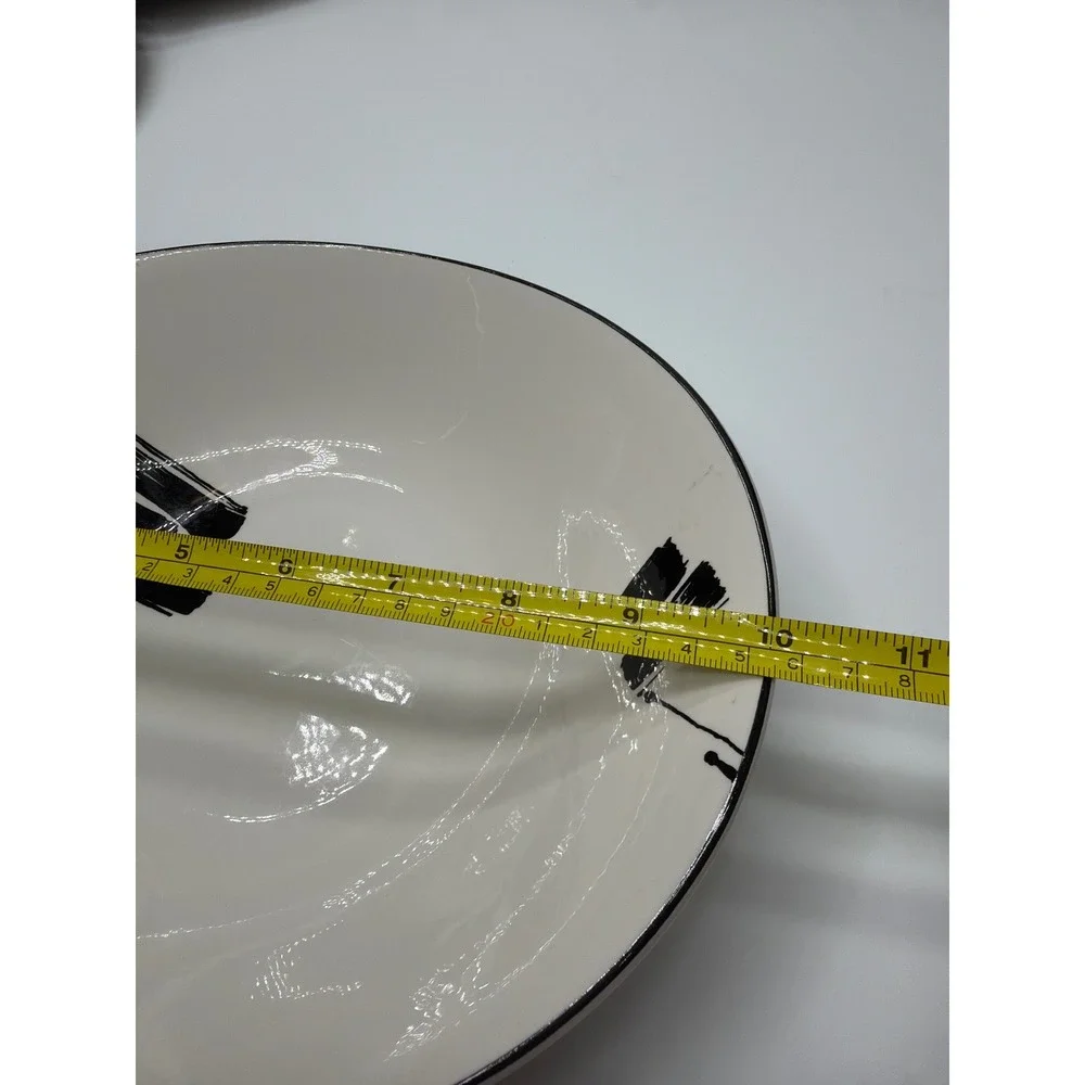 Sango Larry‎ Laslo Calligraphy Dinnerware Set 1986 Vintage Black White 12 Piece